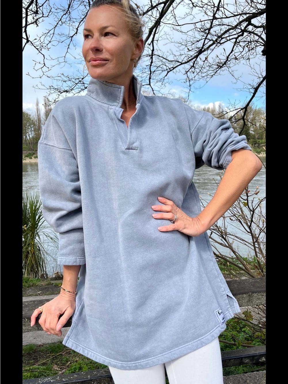 Sloppy Joe Dove Grey Collared Sweater
